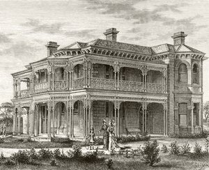 Dům na předměstí Melbourne, kolem roku 1880, z 