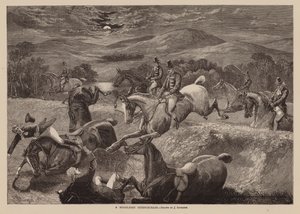 Měsíční steeplechase (rytina) od English School