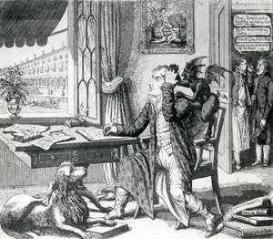 A Noble Poet - Scratching up his Ideas, vydal J. Johnston, 1823 od English School