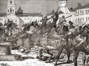 Republikánské povstání v Malaze ve Španělsku během Slavné revoluce ( La Gloriosa od English School