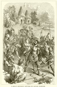 Římský centurion zajatý britskými válečníky od English School