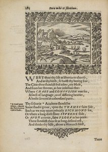 Venkovská scéna s básní ‚Rura Mihi et Silentium‘, ilustrace z ‚Minerva Britanna...‘ od Henryho Peachama mladšího od English School