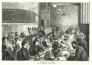 Zlodějská večeře (rytina) od English School