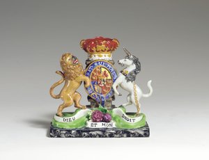 Walton Armorial Spill Vase jako britský královský erb, kolem roku 1825 (perleť) od English School