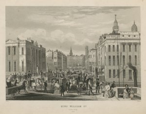 Rušná pouliční scéna v King William Street