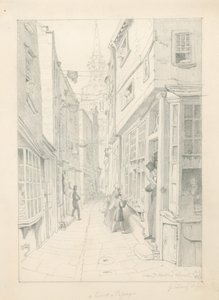 Soud nebo průchod poblíž kostela St Martins, Londýn, červenec 1828 od English School