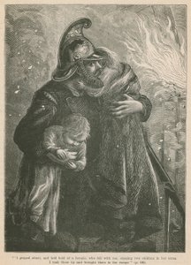 Hasič zachraňující děti před požárem od English School