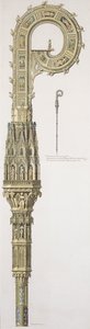 Geometrická elevace kružítka Viléma z Wykehamu (asi 1320-1404) vydaná v roce 1785 od English School