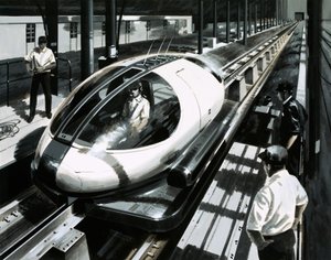 Testovací vozidlo maglev v Japonsku od English School