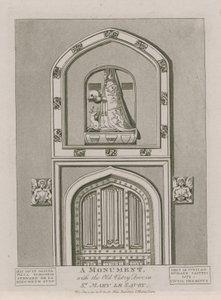 Pomník se starou sakristií v St Mary le Savoy od English School