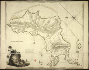 Nová a přesná mapa ostrova Carriacou v Západní Indii od English School