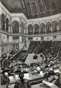 Noční zasedání v italské Poslanecké sněmovně z „Hodiny volného času“, 1891 od English School