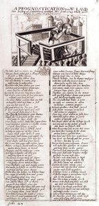 Prognóza o W. Laudovi zesnulému biskupovi z Canterbury napsaná Ano Dom, 1641, která se podle toho stane, 1645 od English School