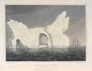 Pozoruhodný ledovec. Červenec 1818. Lat.74 & Long.64.W, z 