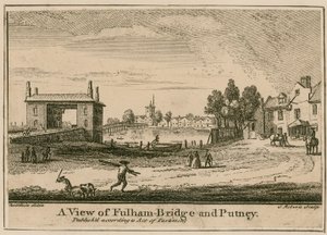 Pohled na Fulham Bridge a Putney od English School