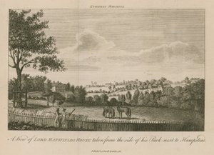 Pohled na Lord Mansfields House pořízený ze strany jeho parku vedle Hampsteadu od English School
