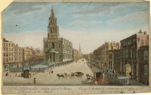 Pohled na Somerset House a kostel St Marys v Strand od English School