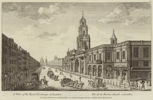 Pohled na Royal Exchange v Londýně od English School