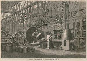 Návštěva Penns Marine Engine Factory v Greenwichi v Londýně; Soustružení lopatkového hřídele pro parní loď od English School