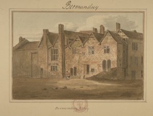Abbey of St Saviour, Bermondsey, 1809 (wc na papíře) od English School