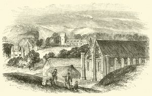 Abbotsbury Abbey (rytina) od English School