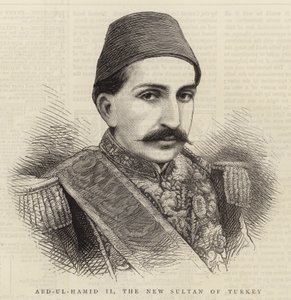 Abd-ul-Hamid II, nový turecký sultán (rytina) od English School