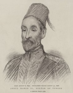 Abdul Hamid II, sultán Turecka (rytina) od English School