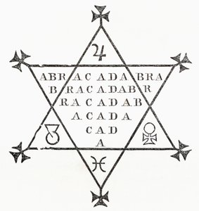 Abrakadabra, z knihy The Ingoldsby Legends or Mirth and Marvels, kterou napsal Thomas Ingoldsby a která vyšla v roce 1865. od English School
