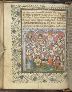 Přidat 10302 fol.32v Alchymisté Geber (800 nebo 900 n. l.), Arnold z Villanovy, Rhasis a Hermes Trismegistus, z 