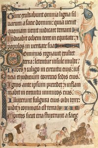 Přidejte 42130 f.173 Stohování snopů kukuřice z Luttrellova žaltáře, započaté před rokem 1340 pro sira Geoffreyho Luttrella (1276-1345) (vellum) od English School