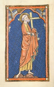 Přidejte 50 000 f.7v St. Peter, z Oscott Psalter, c.1270 (vellum) od English School