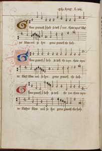 Přidejte MS 31922, f. 37v, „Green Groweth the Holly“ od Jindřicha VIII. (vellum) od English School