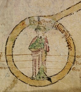 Přidejte MS 47170 EGMONT PAPERS. sv. CCLI „[A] kronika psaná latinsky a francouzsky s anglickými králi na obou stranách zobrazenými bratrem Waltera de Witteliseye, mnichem z kláštera Burgo San Pietro. Kéž se Bůh smiluje nad jeho duší. Amen