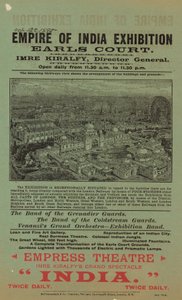 Reklama na výstavu Empire of India, Earls Court od English School