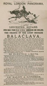 Reklama na Královské londýnské panoráma s velitelem lehké brigády v Balaclavě od English School