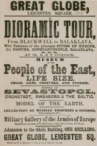 Reklama na Dioramic Tour z Blackwallu do Balaklavy s obrazy hlavních měst Evropy od English School