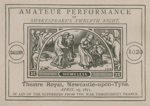Reklama na amatérské představení Shakespearova Večera dvanáctého od English School