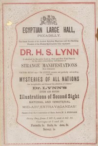 Reklama na vystoupení Dr. H. S. Lynna v Egyptské síni od English School