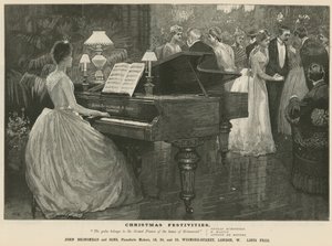 Reklama na výrobce pian John Brinsmead and Sons, Wigmore Street, Londýn od English School