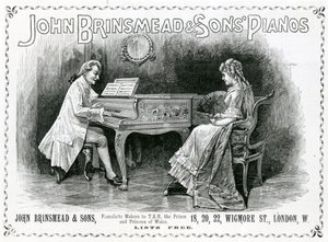 Reklama, John Brinsmead and Sons Pianos, ilustrace pro The Graphic, 4. července 1891 (rytina) od English School