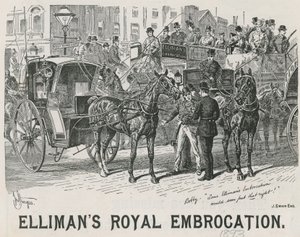 Reklama na Ellimans Royal Embrocation od English School
