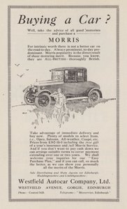 Reklama na vozy Morris, 1926 od English School