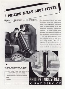 Reklama na montéra obuvi Philips X-Ray, 30. léta 20. století od English School
