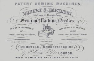 Reklama na šicí stroje Robert S Bartleet (litho) od English School