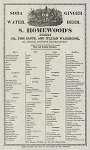 Reklama na olej S Homewoods, rybí omáčku a italský sklad od English School