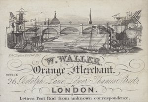 Reklama pro W Waller, Orange Merchant, Londýn (litho) od English School