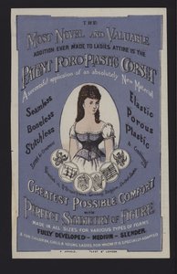 Reklama na patentový korzet Poro-Plastic (barva litho) od English School