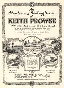 Reklama na služby rezervace vstupenek společnosti Keith Prowse & Co, Ltd (litho) od English School