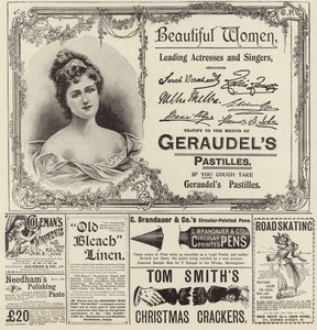 Reklama se rozšířila z The Graphic Christmas Number 1896 od English School