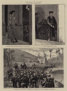 záležitosti ve Španělsku (rytina) od English School